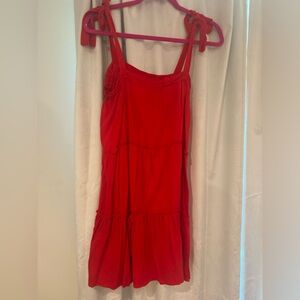 red mini sundress